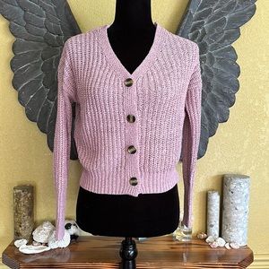 Moon & Madison Oversized Knit Crop Cardigan Sweater